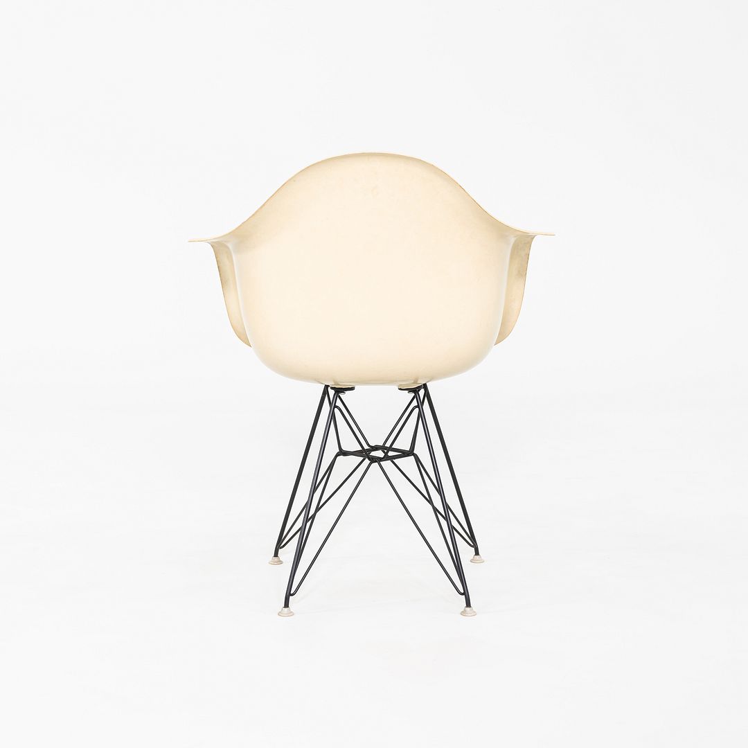 1962 Pair of Herman Miller Eames DAR Fiberglass Arm Shell Dining Chairs White