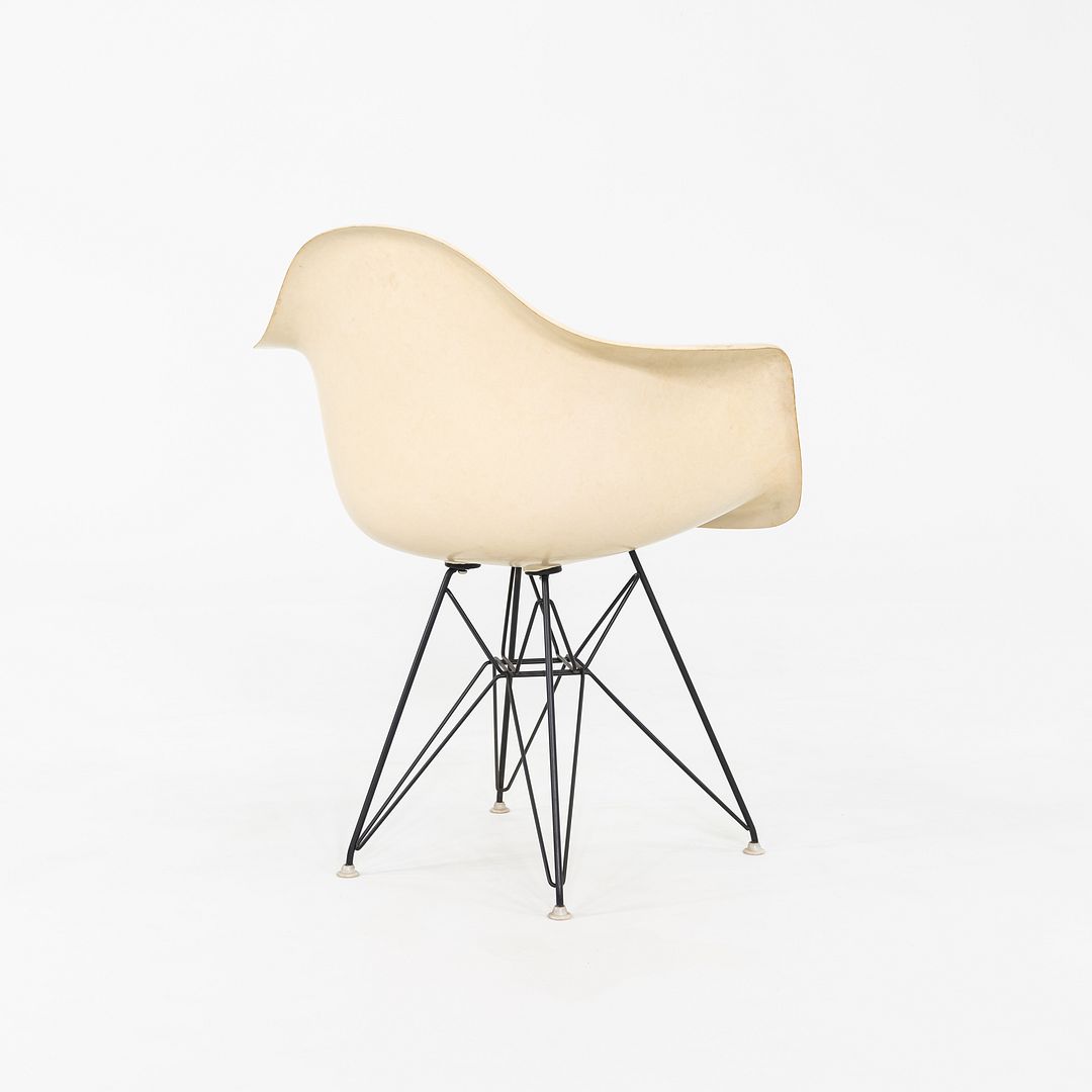 1962 Pair of Herman Miller Eames DAR Fiberglass Arm Shell Dining Chairs White