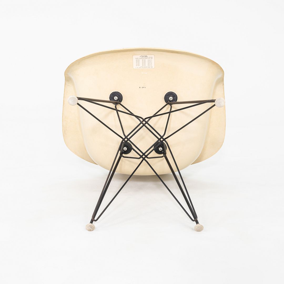 1962 Pair of Herman Miller Eames DAR Fiberglass Arm Shell Dining Chairs White