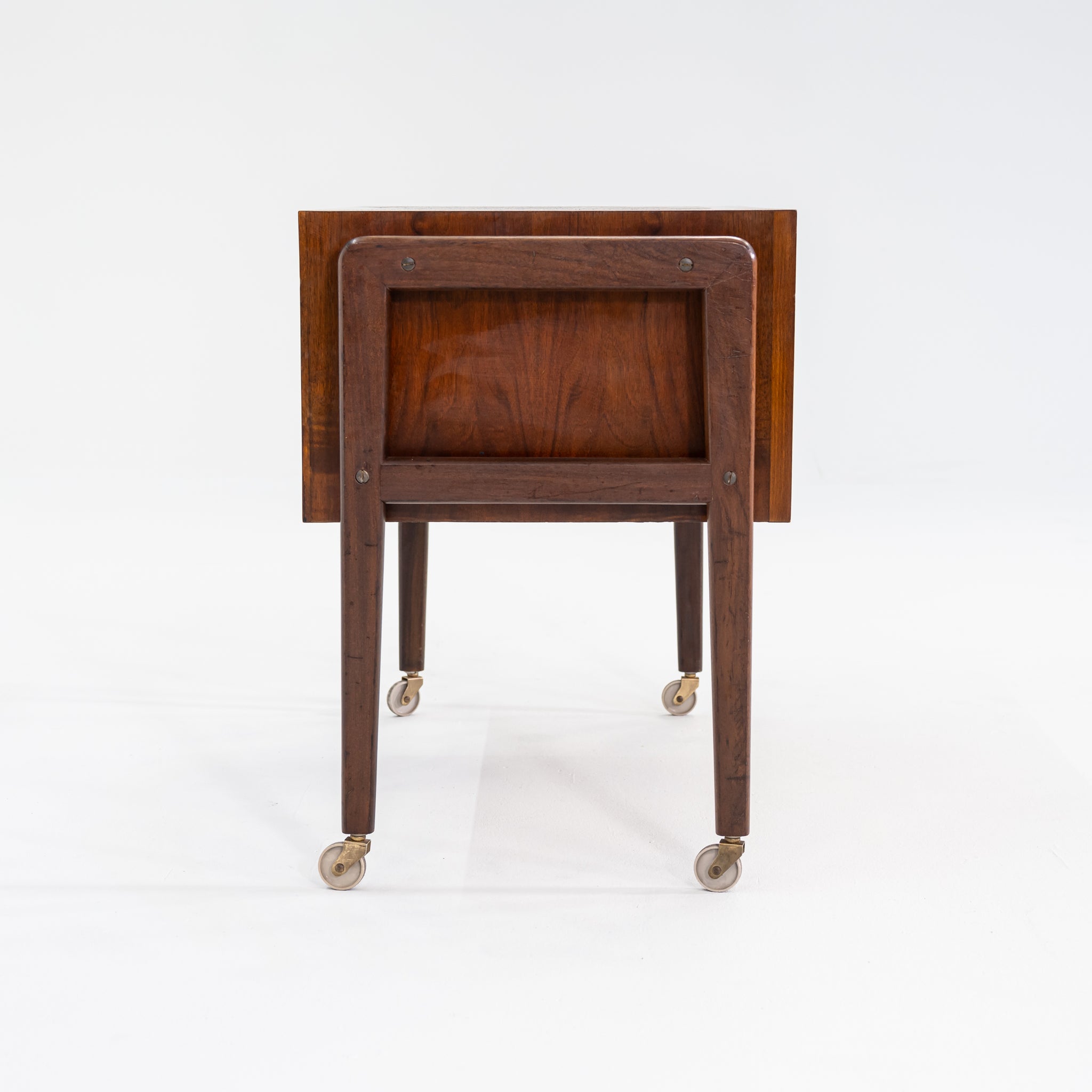 1960s Arne Vodder Rolling Cabinet or Sewing Chest in Teak 17 x 28 x 23 inches