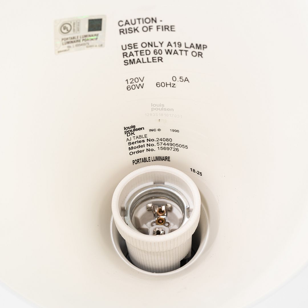 1996 Arne Jacobsen for Louis Poulsen AJ Desk / Table Lamp Black Enameled Steel