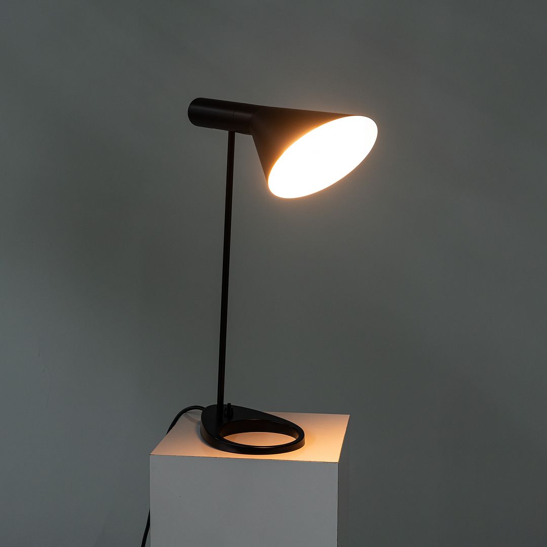 1996 Arne Jacobsen for Louis Poulsen AJ Desk / Table Lamp Black Enameled Steel