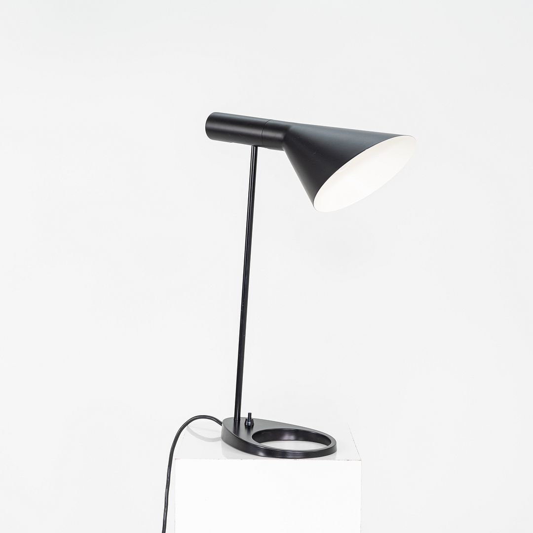 1996 Arne Jacobsen for Louis Poulsen AJ Desk / Table Lamp Black Enameled Steel