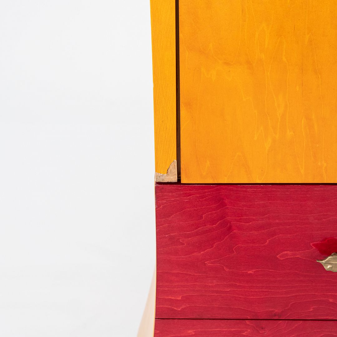 1990s Postmodern Sculptural Studio Craft Color Block Maple Armoire / Cabinet (Right)