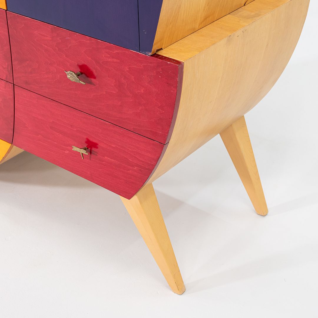 1990s Postmodern Sculptural Studio Craft Color Block Maple Armoire / Cabinet (Right)