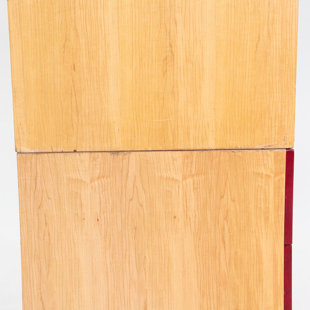 1990s Postmodern Sculptural Studio Craft Color Block Maple Armoire / Cabinet (Right)