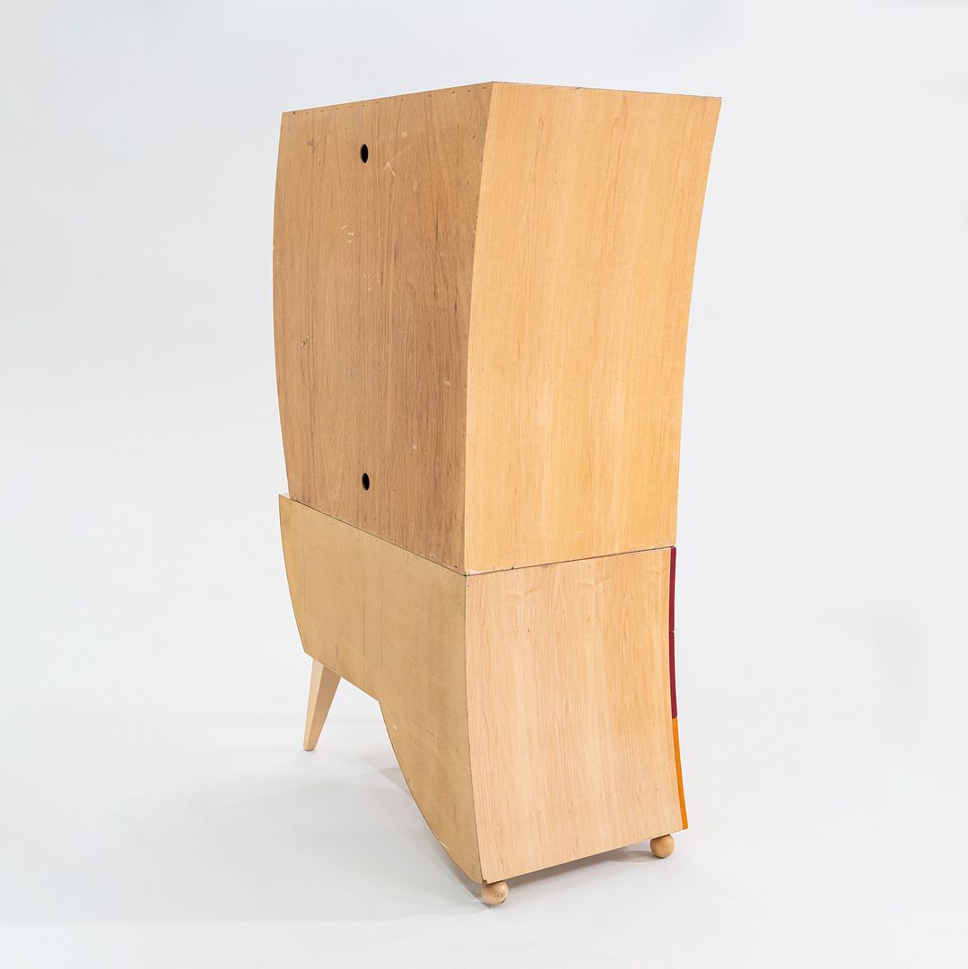 1990s Postmodern Sculptural Studio Craft Color Block Maple Armoire / Cabinet (Right)