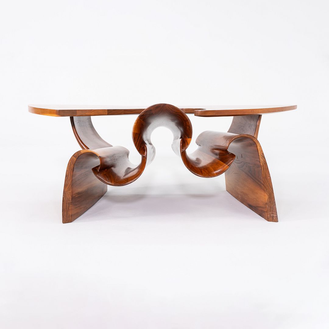 1970s Peter Michael Adams Sculptural Studio Coffee Table in Walnut