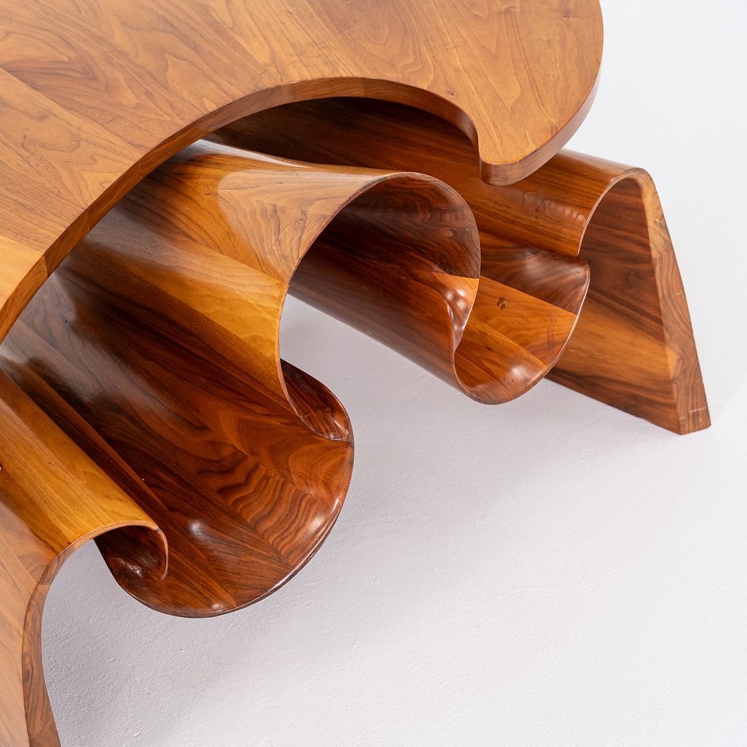 1970s Peter Michael Adams Sculptural Studio Coffee Table in Walnut