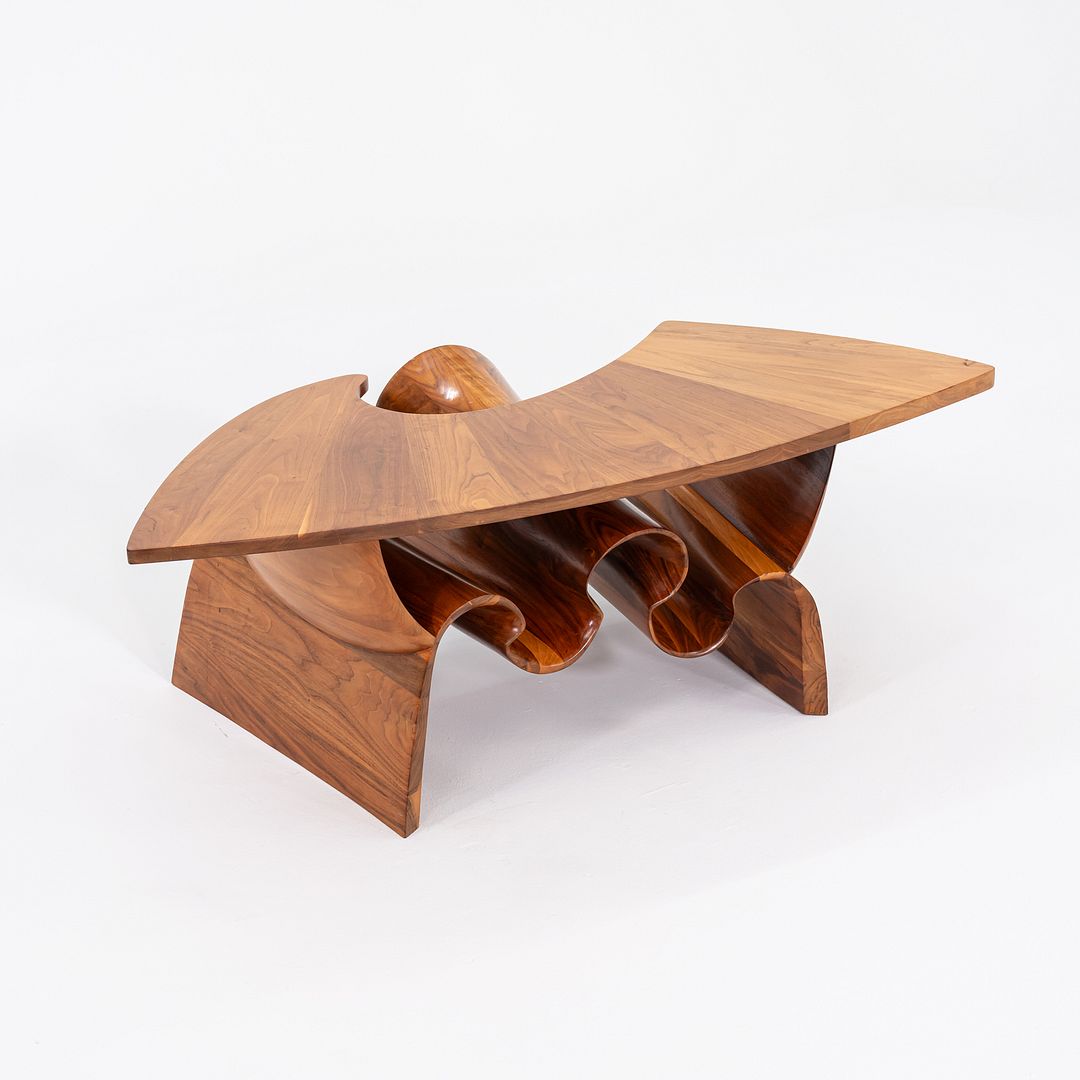 1970s Peter Michael Adams Sculptural Studio Coffee Table in Walnut