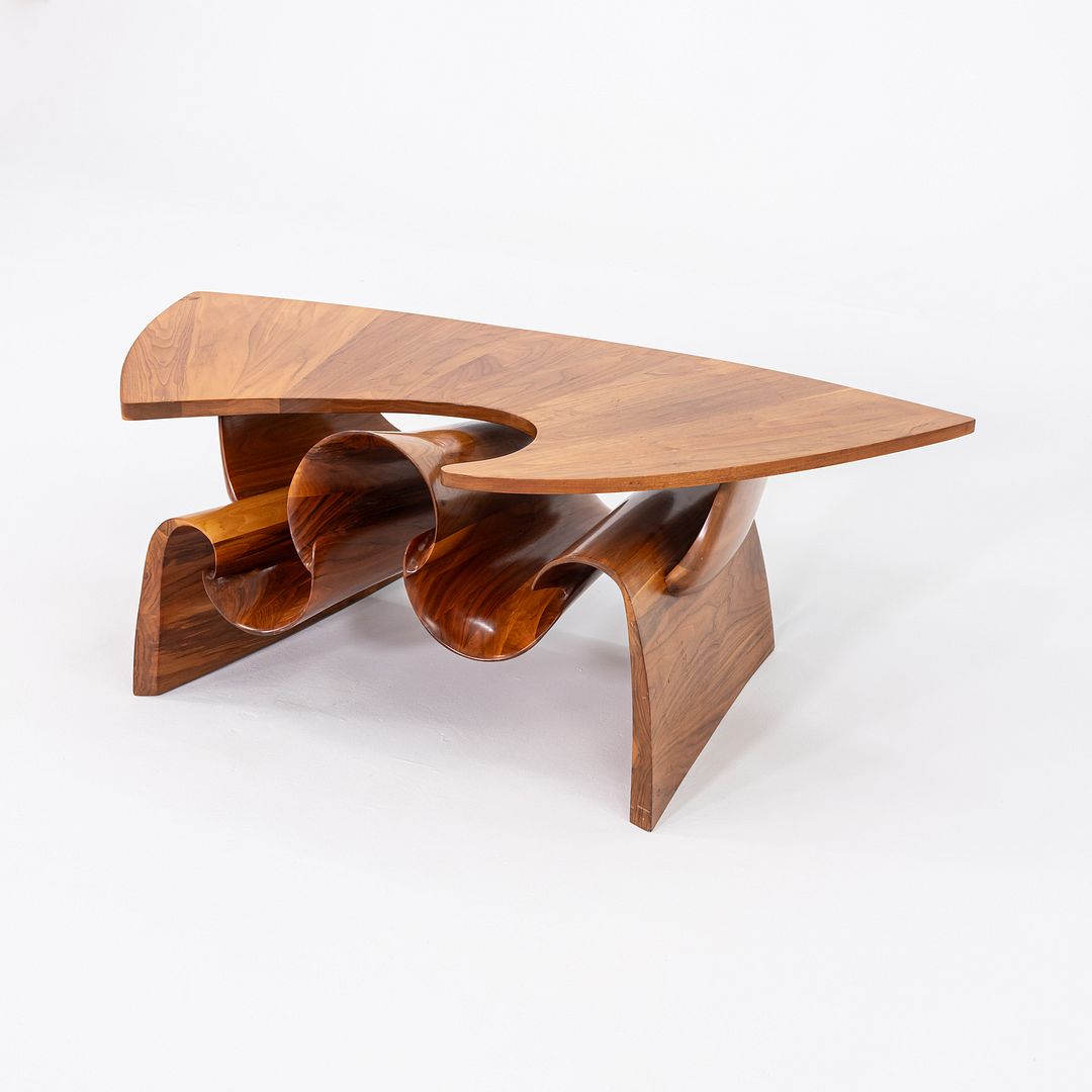 1970s Peter Michael Adams Sculptural Studio Coffee Table in Walnut