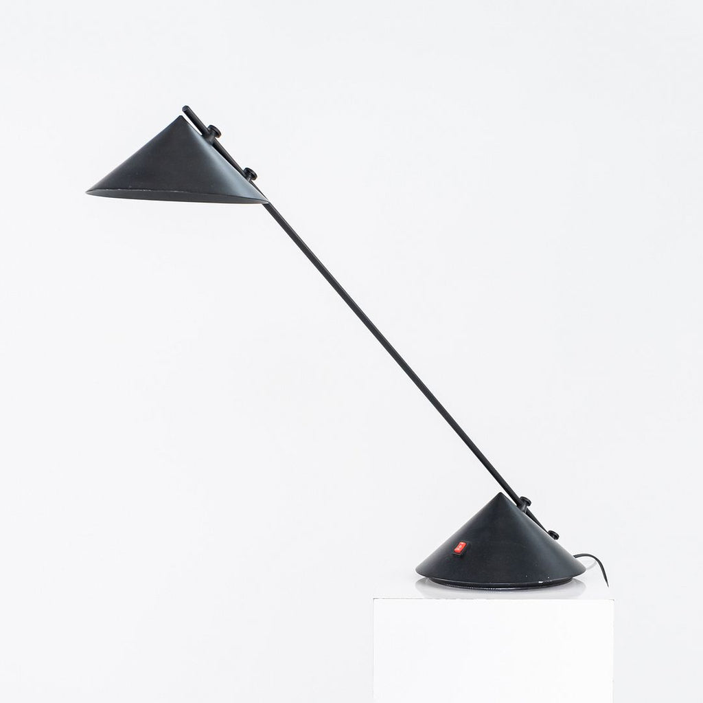 1980s Artemide Sidecar of Italy Memphis Table Lamp in Black Metal & Plastic