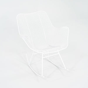 1950s Russell Woodard Sculptura Rocking Chair with White Wrought Iron Frame