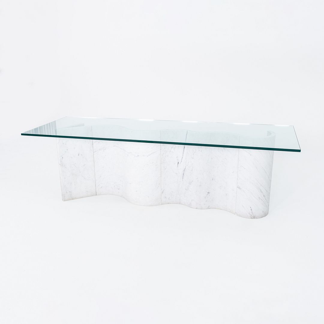 1992 Massimo and Lella Vignelli for Casigliani White Marble Dining Table 33"x91"