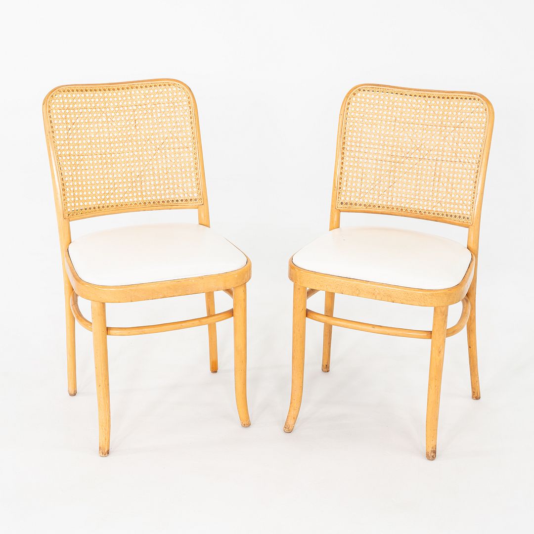 1950s Pair of Caned Prague Dining Chairs, Model 811, by Josef Frank for Thonet