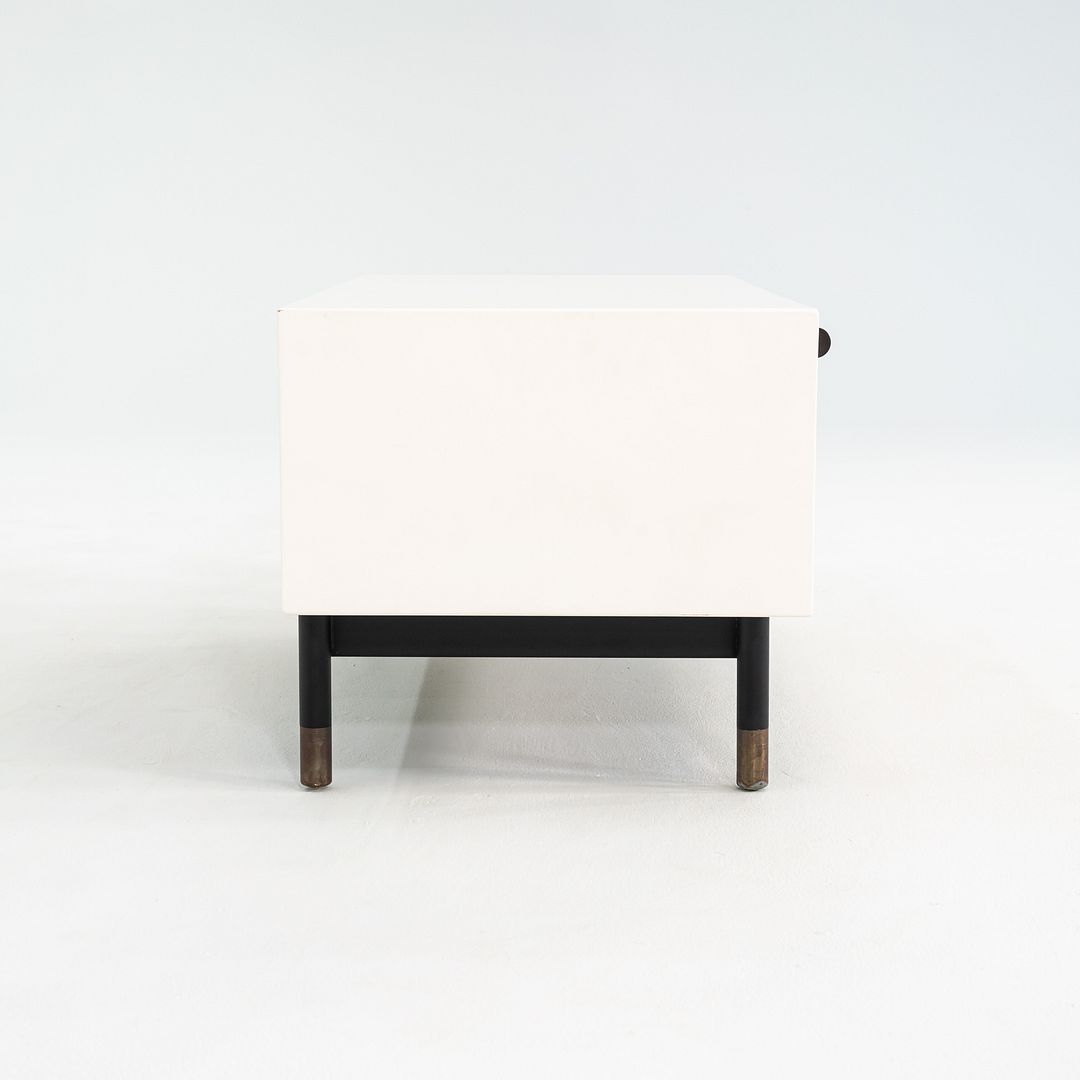 2010s BDDW Low Profile Nightstand / Cabinet in Brass and Lacquered Wood 31x16x15