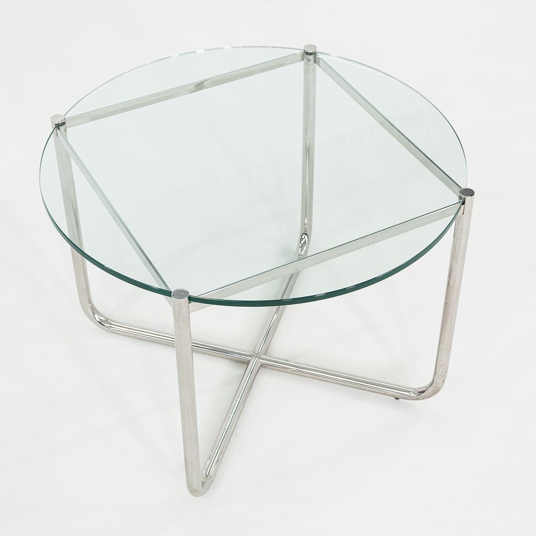 C. 1998 Mies van der Rohe for Knoll MR End / Side Table with Round Glass Top