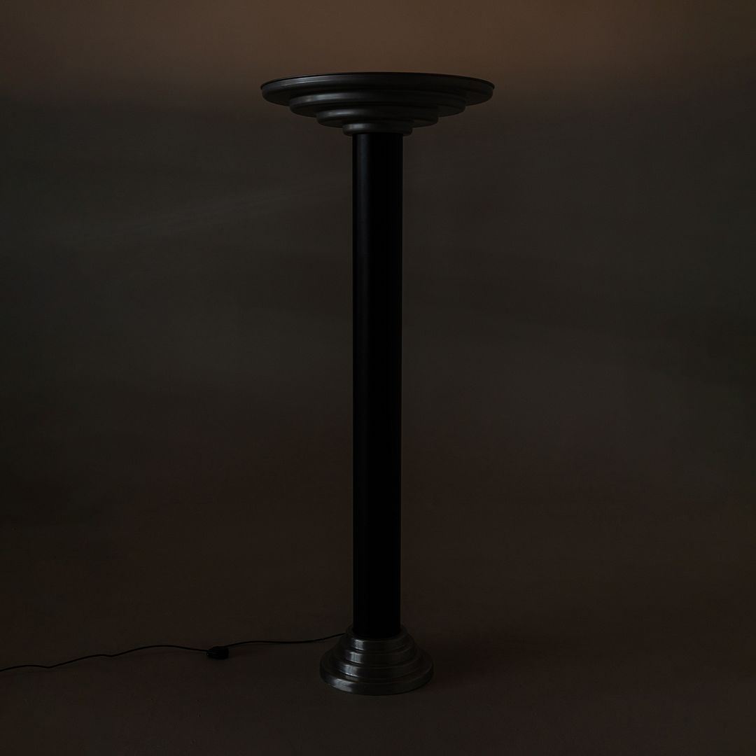 1940s Firma Keiser Art Deco Machine Age Streamline Torchiere Floor Lamp Aluminum