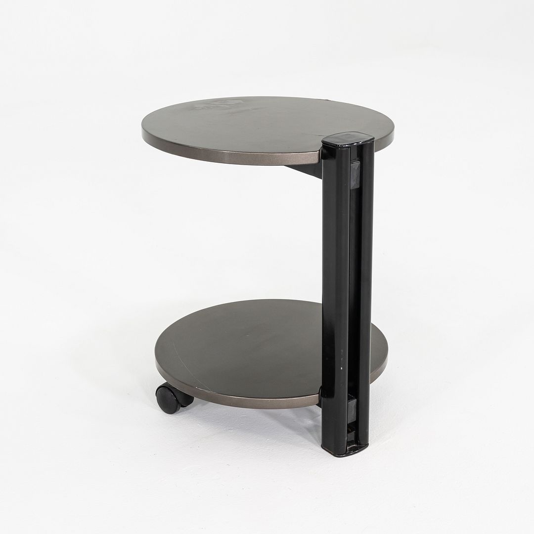 1980s Pace Collection Grey Lacquered Occasional Side / End Table on Casters