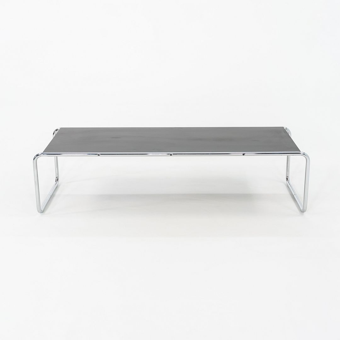 1970s Marcel Breuer for Knoll Laccio Coffee Table with Black Laminate Tabletop