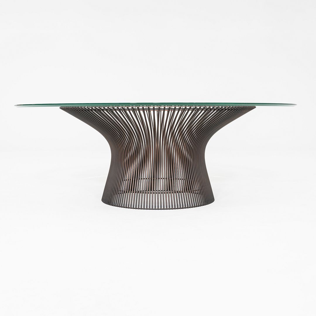 1970s Warren Platner for Knoll Coffee Table w/ Dark Bronze Base & Glass Top 42"