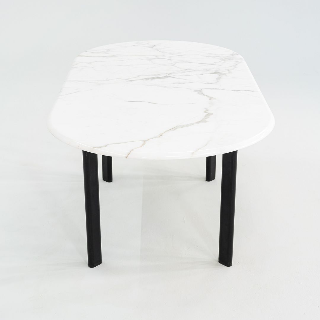 SOLD 1990 Knoll Joseph D'Urso Racetrack Dining / Work Table in Steel with Marble Top