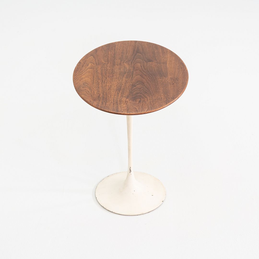 C. 1959 Eero Saarinen for Knoll Oval Tulip Pedestal Side Table w/ Walnut Top