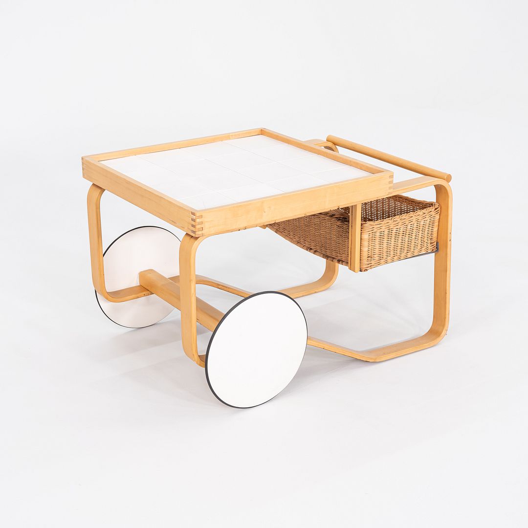 1970s Alvar and Aino Aalto for Artek Tea Trolley in Birch with Ceramic Tile