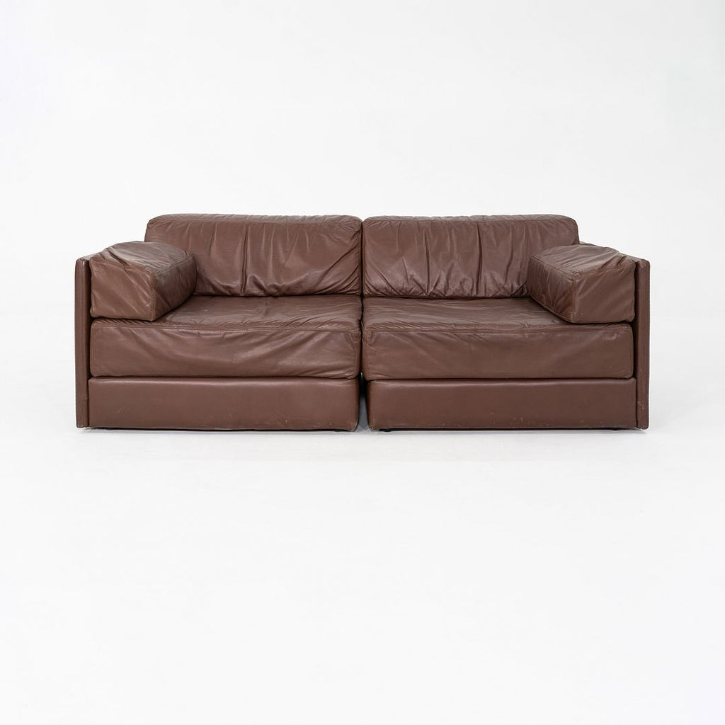 1970s de Sede DS-76 Modular Loveseat Sofa in Brown Leather from Switzerland
