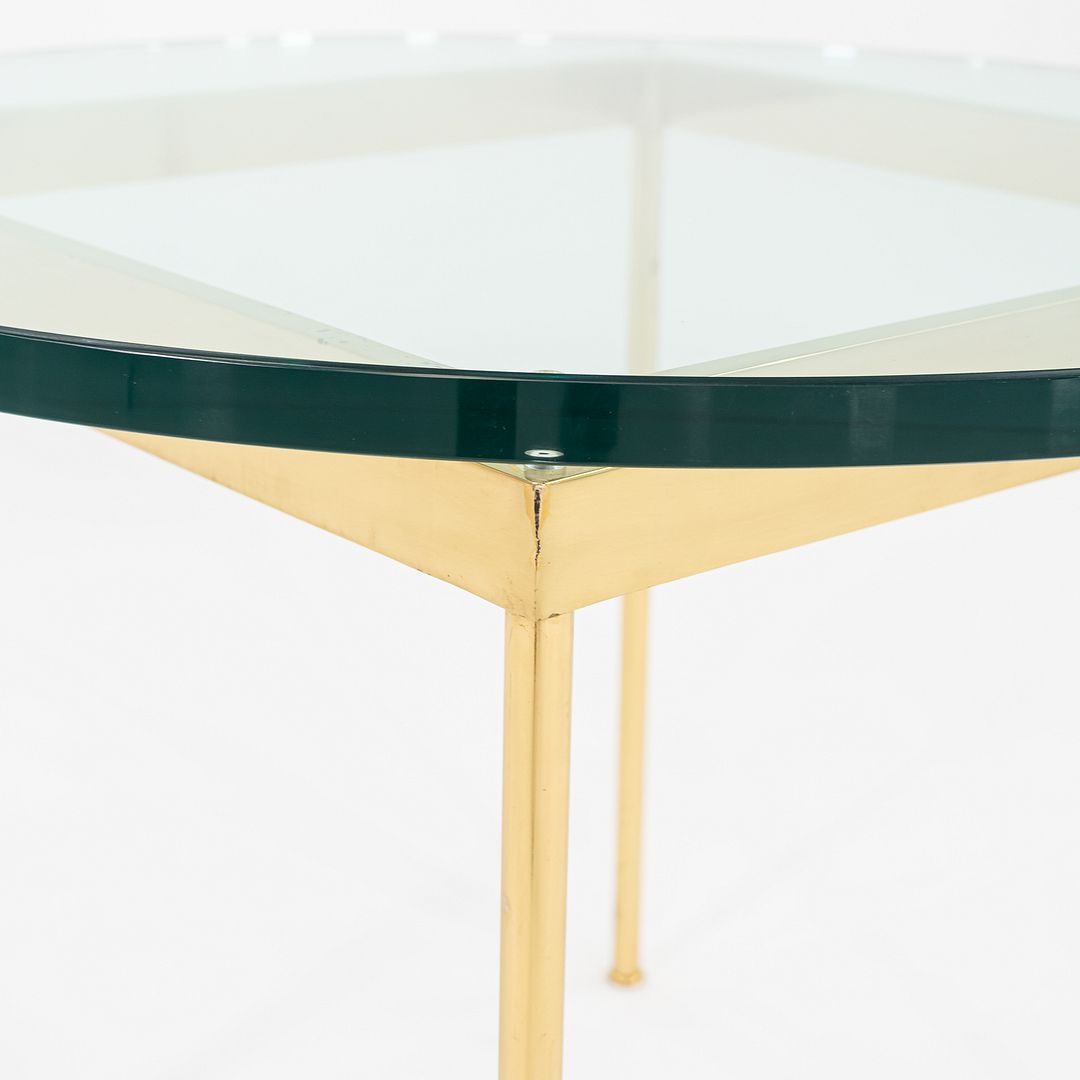 1970s Bronze and Glass Side Table Attributed to Ward Bennett 30 Inch Diameter