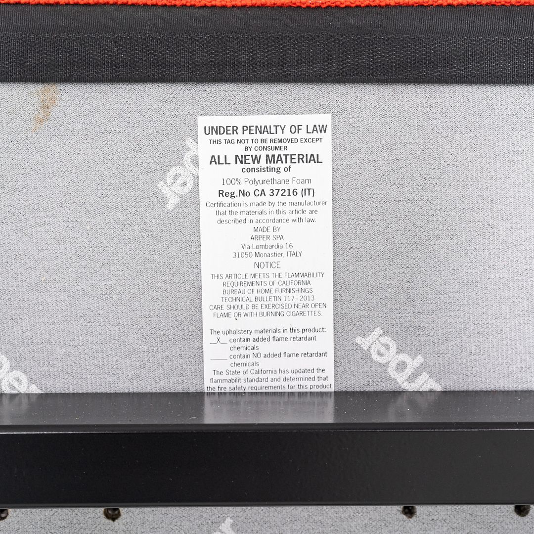 2020s Ichiro Iwasaki for Arper Four Seat Kiik Bench Upholstered in Orange Fabric