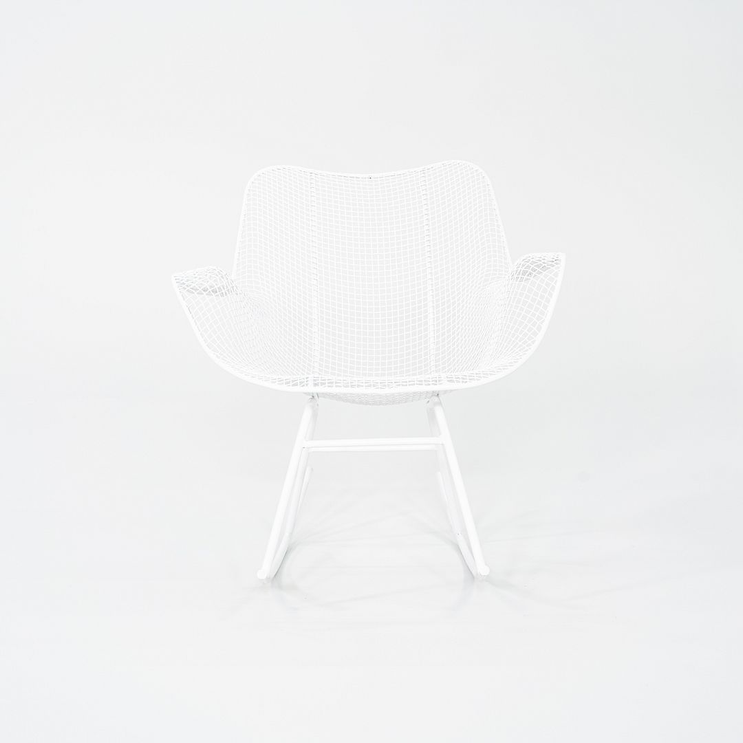 1950s Russell Woodard Sculptura Rocking Chair with White Wrought Iron Frame