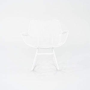 1950s Russell Woodard Sculptura Rocking Chair with White Wrought Iron Frame