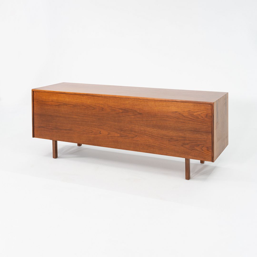 1970s Jens Risom Designs Credenza / Cabinet in Walnut and Brass 72x20 inches