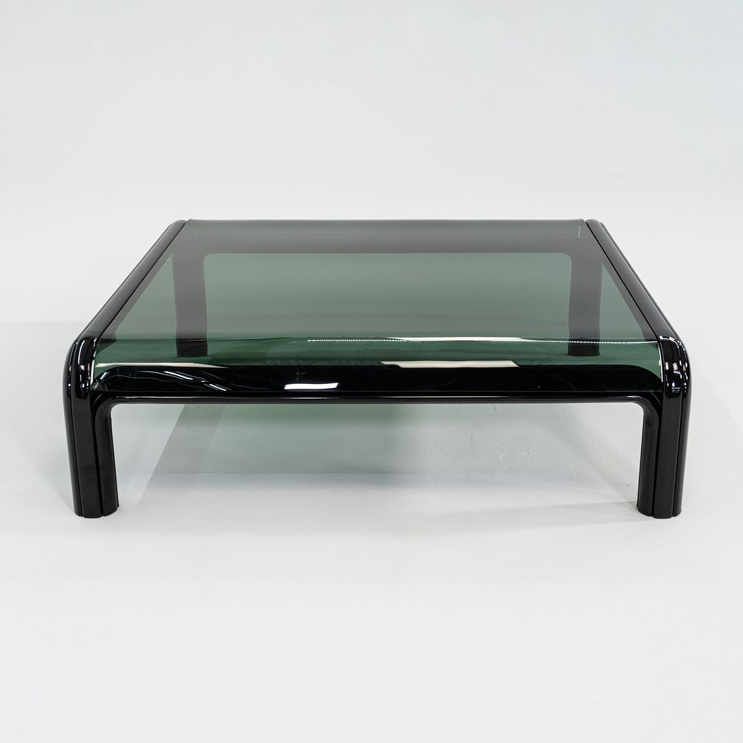 1970s Gae Aulenti for Knoll Orsay Coffee Table with Black Glass Top 44" inches