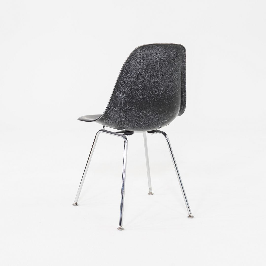 2019 Pair of Eames Modernica Molded Fiberglass Side Chairs in Black with H-Base