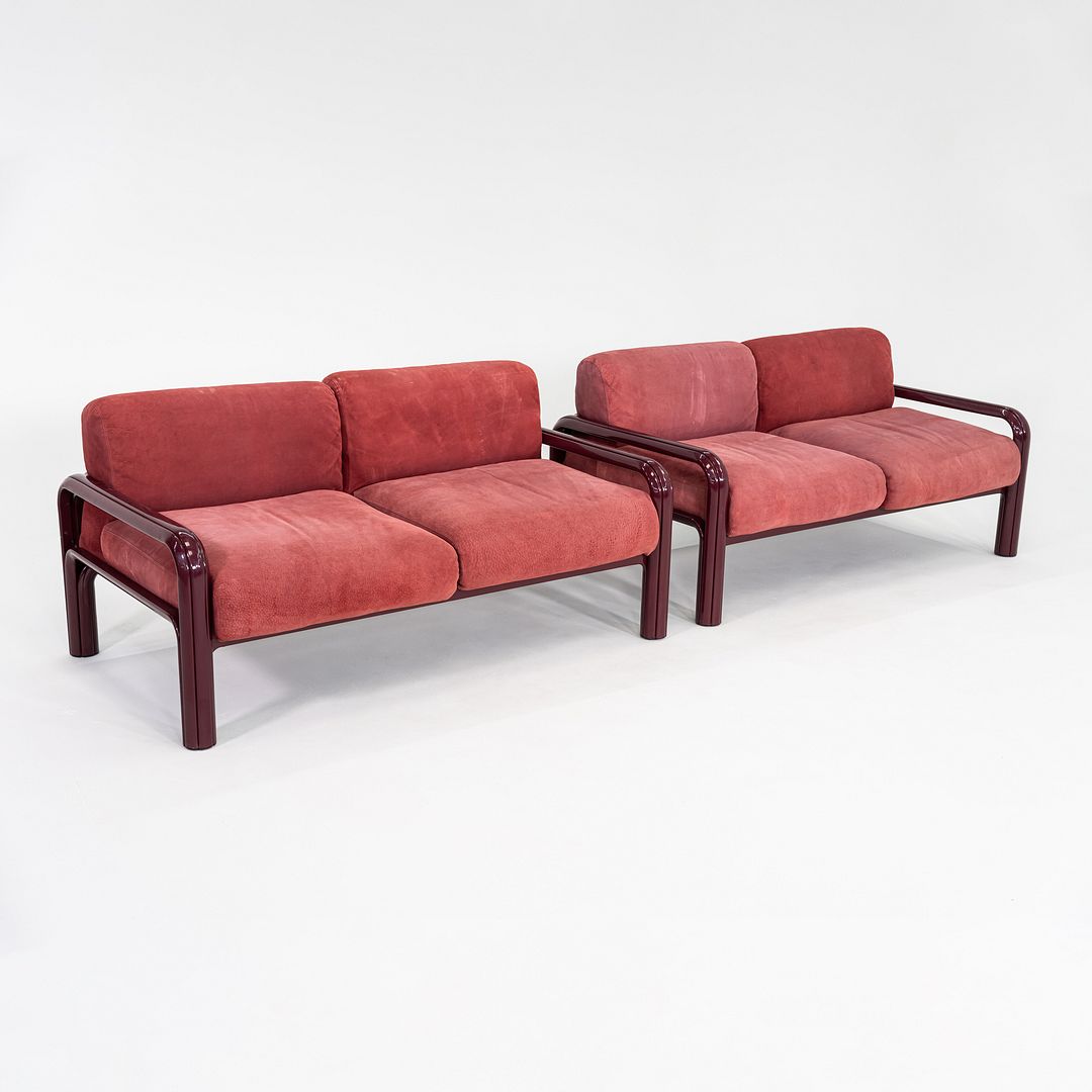 1981 Gae Aulenti Knoll Orsay Two Seat Sofa Loveseat w/ Suede Upholstery 2x Avail