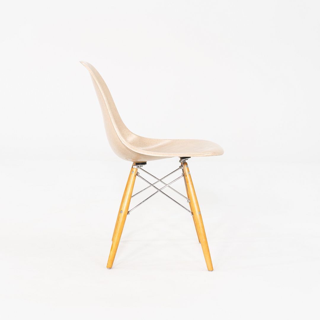 2016 Eames Modernica Beige Fiberglass Dining Chair w/ Eiffel Bases 3x Available