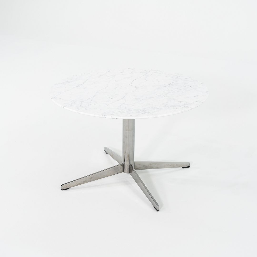 2010s Haworth Planes Collection Jive Marble and Steel Round Table 28 inches