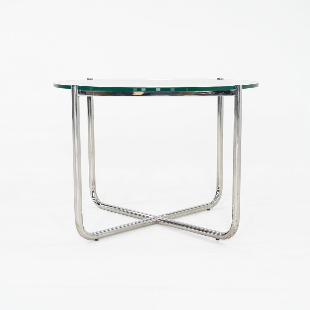 C. 1998 Mies van der Rohe for Knoll MR End / Side Table with Round Glass Top