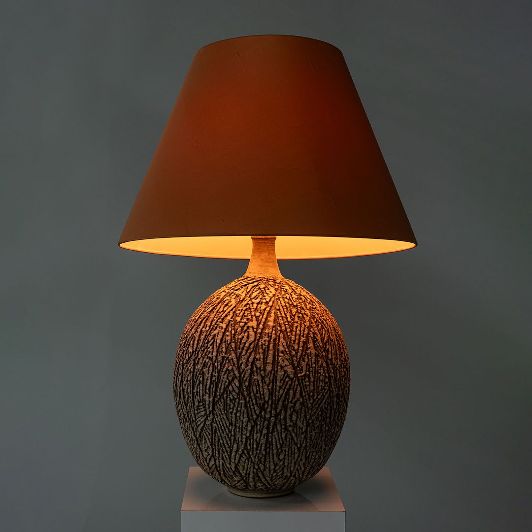 1950s Sgraffito Hand-Thrown Pottery Table Lamps by Lee Rosen for Design-Technics