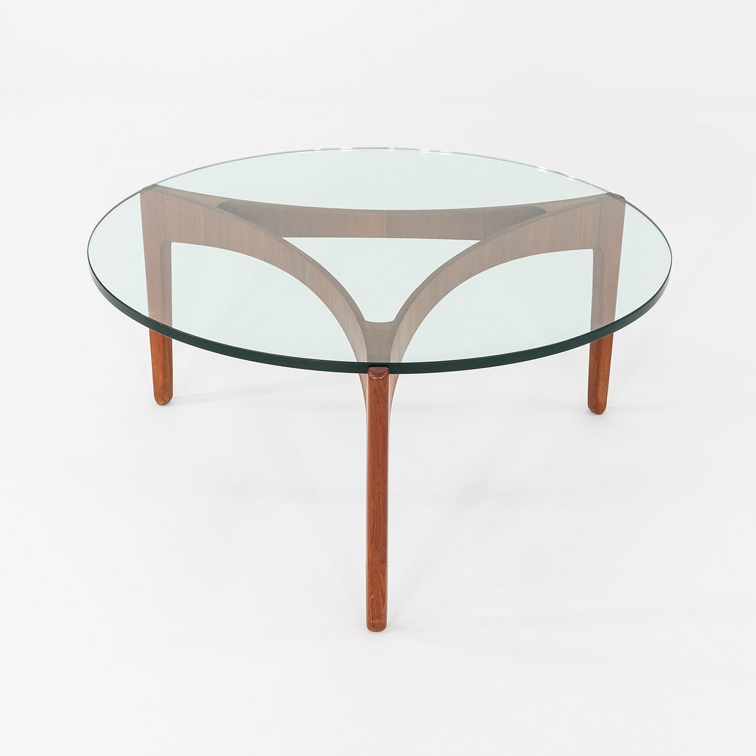 1960s Sven Ellekaer for Christian Linneberg Coffee Table in Teak and Glass 39"
