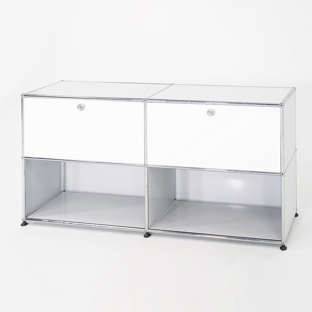 SOLD 2000s Second Cycle USM Haller C2A Credenza in Light Grey Steel 60x14x30 Inches