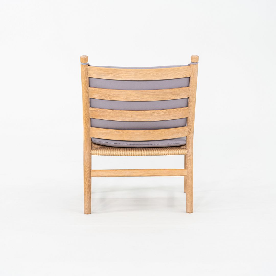 C. 2020 Pair of Hans Wegner for Carl Hansen CH44 Ladderback Lounge Chairs in Oak with Cushions