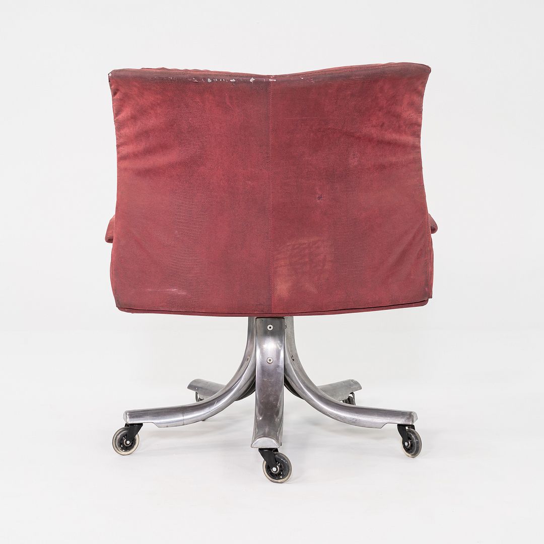 1970s Giovanni Offredi for Saporiti Italia Vela Swivel Desk Chair in Leather