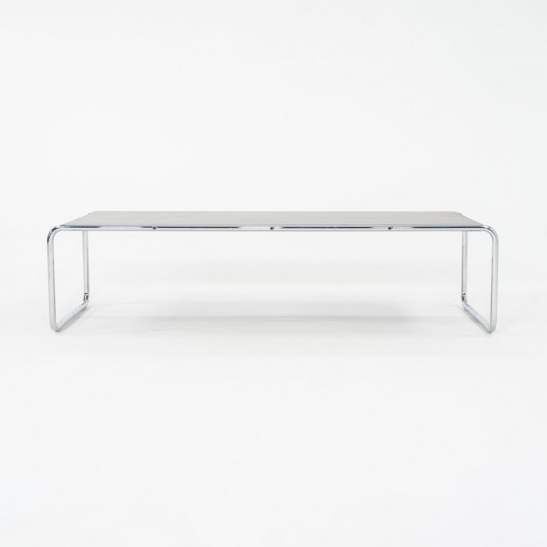 1970s Marcel Breuer for Knoll Laccio Coffee Table with Black Laminate Tabletop