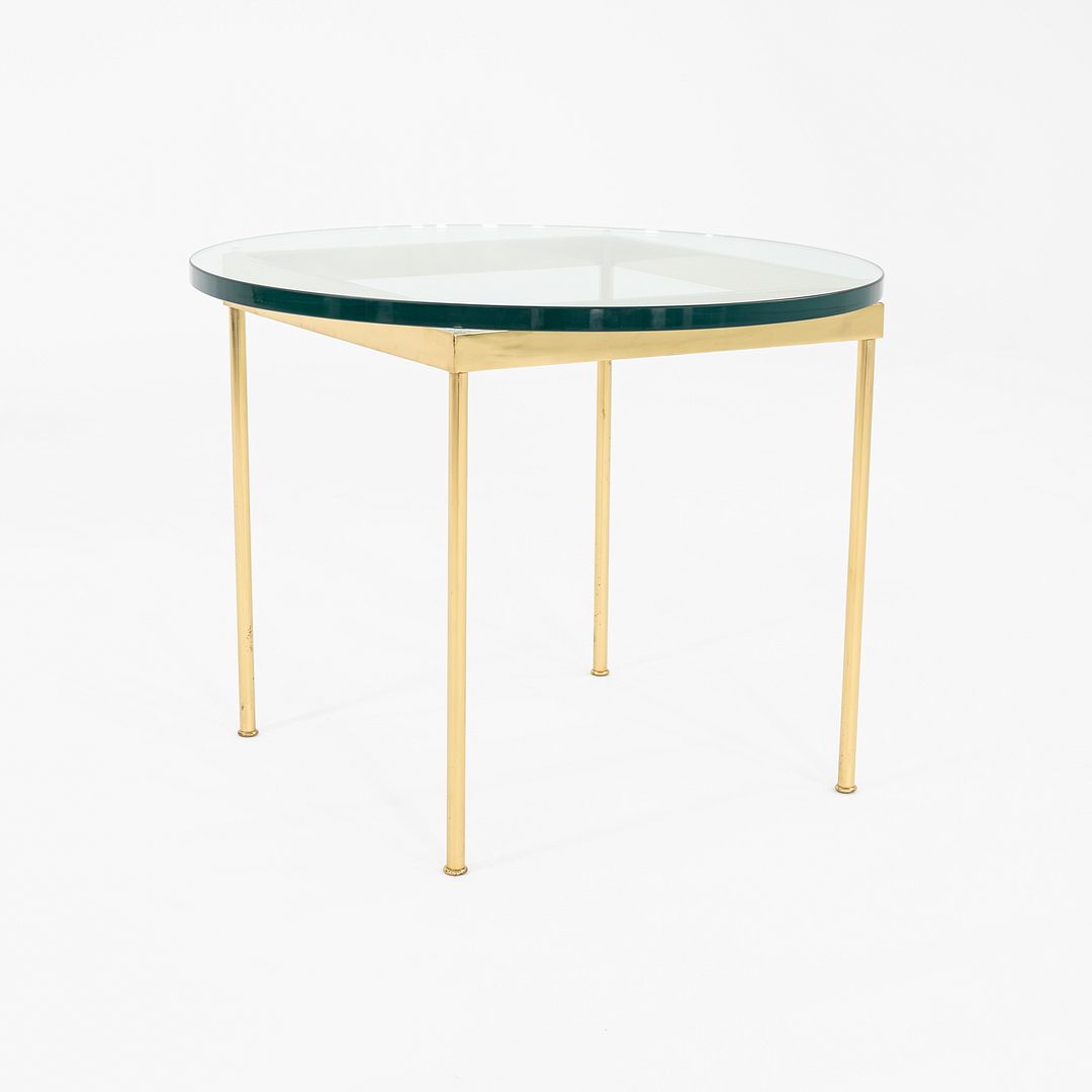 1970s Bronze and Glass Side Table Attributed to Ward Bennett 30 Inch Diameter