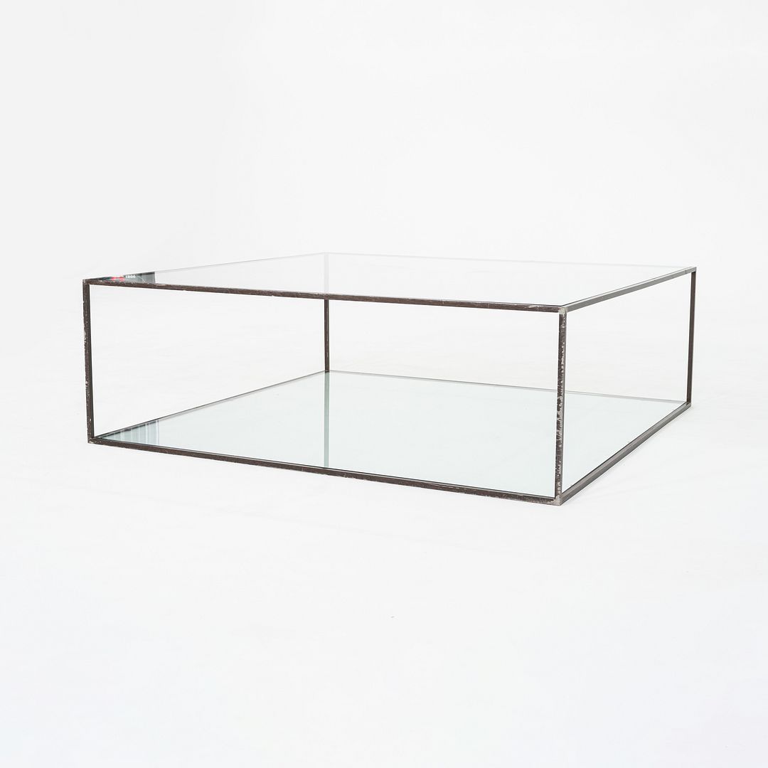 C. 1980 Alberto Coffee Table by Dux of Sweden, Steel Frame with Glass Top, 48"