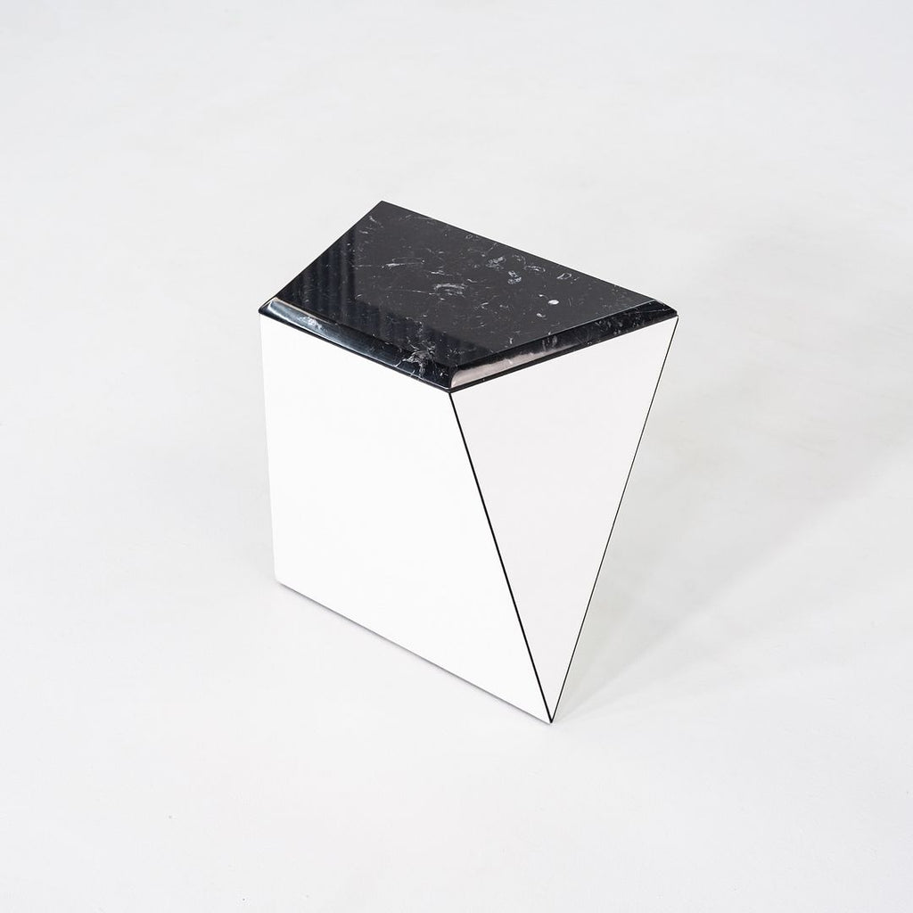 2021 David Adjaye for Knoll Washington Prism Side Table in White / Black Marble