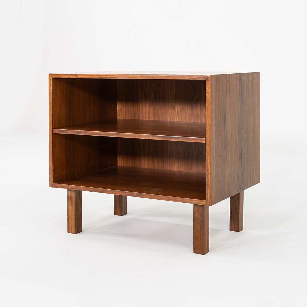 1970s Jens Risom Designs Walnut 29 Inch Cabinet / Mid-Century Modern Book Shelf